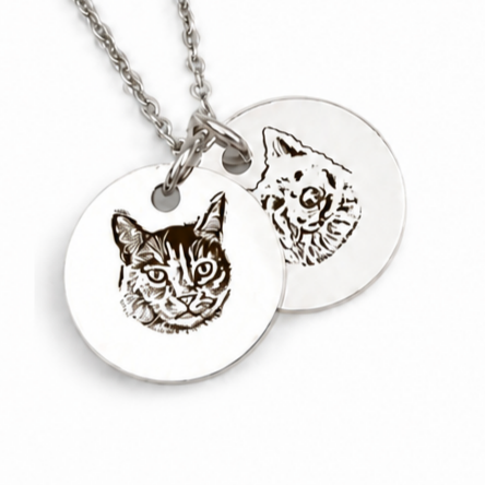 Pet Portrait Name Necklace