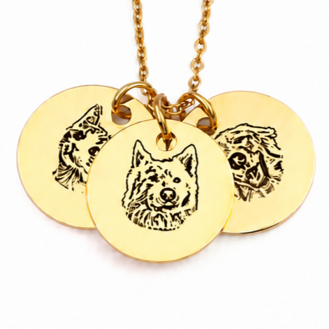 Pet Portrait Name Necklace