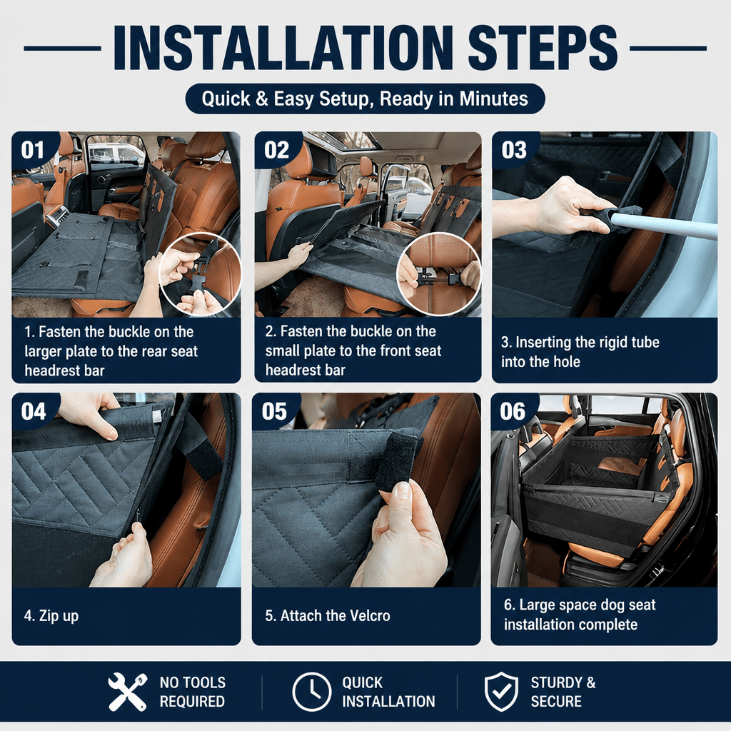 Car rear seat pet cushion/banner - lumipup