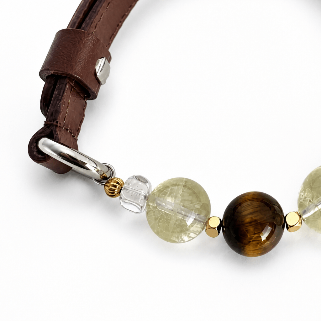 Citrine Crystal Leather Pet Collar with Matching Owner Bracelet - lumipup