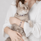 Crystal & Genuine Leather Pet Collar with Matching Owner Bracelet - lumipup