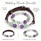 Crystal & Genuine Leather Pet Collar with Matching Owner Bracelet - lumipup