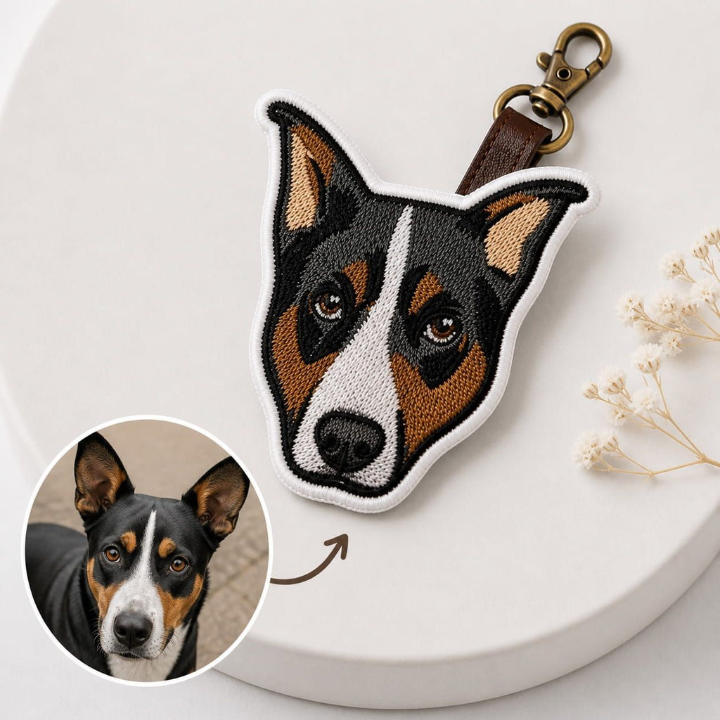 Custom Pet Embroidered Keychain - lumipup