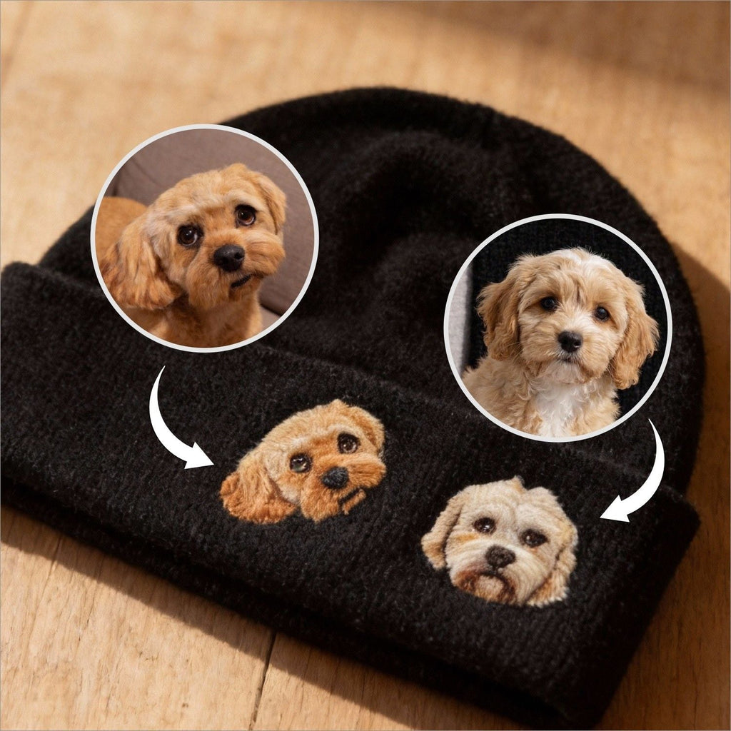 Custom Pet Portrait Wool Beanie - lumipup