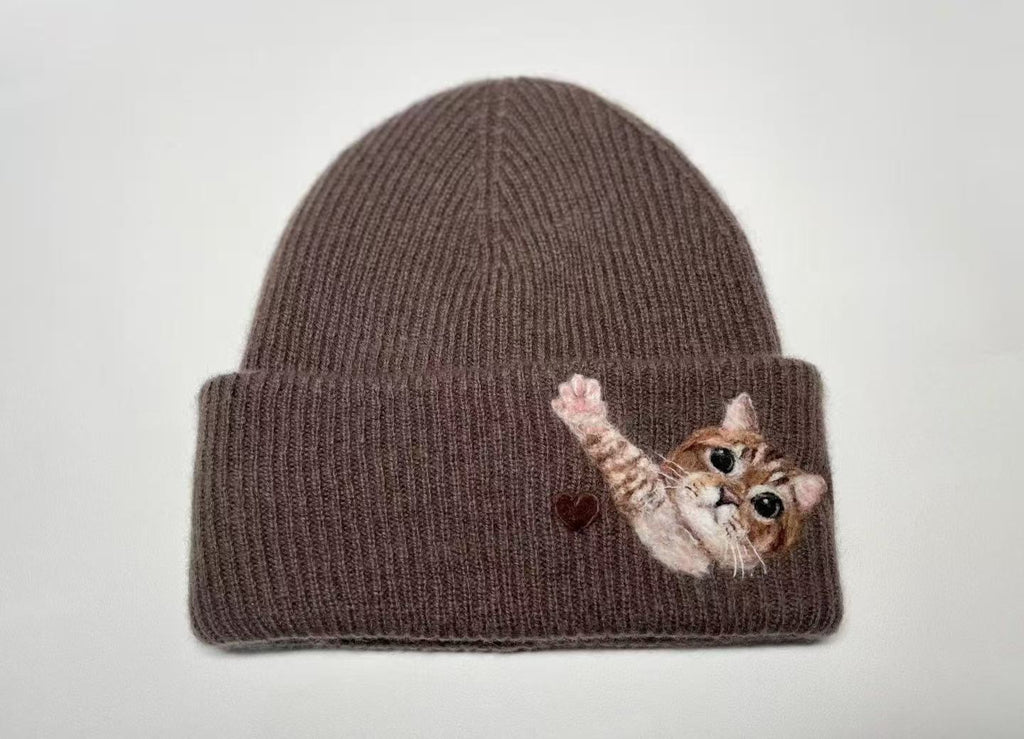 Custom Pet Portrait Wool Beanie - lumipup