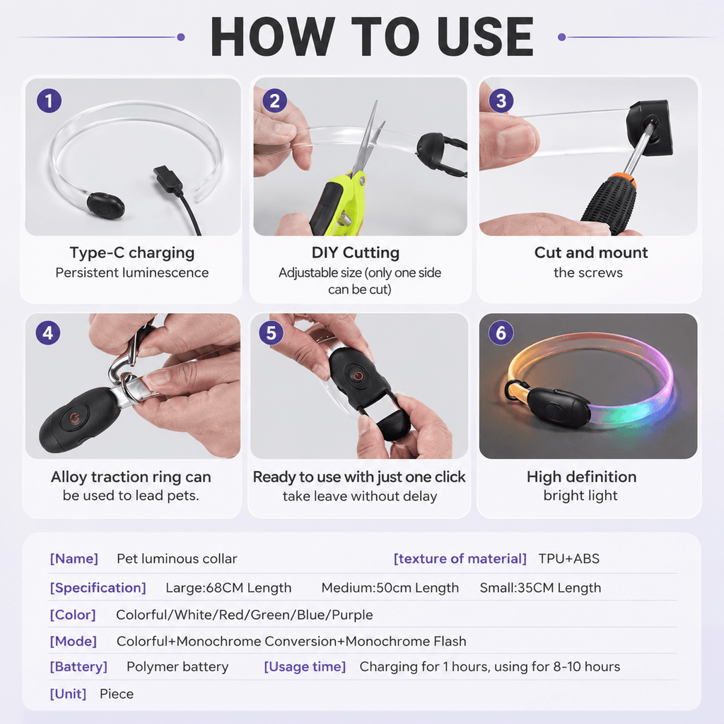 Gradient LED dog collar - lumipup