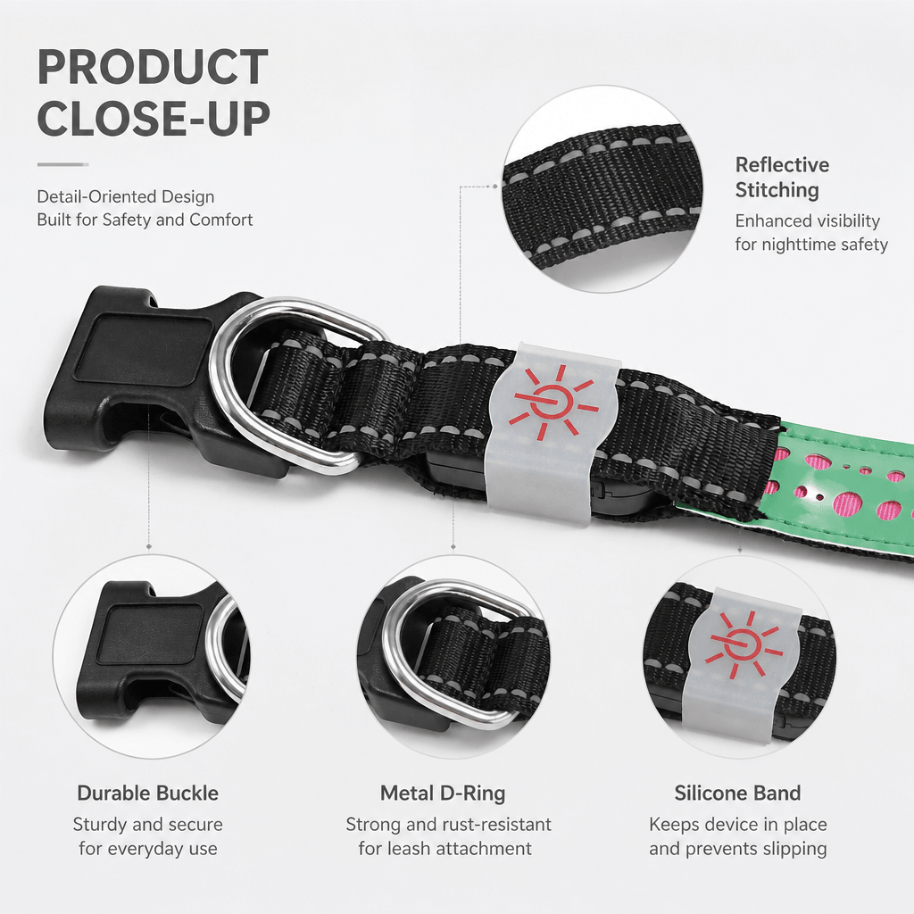 Hollow out LED dog collar - lumipup