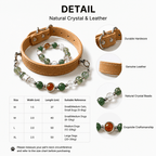 Natural Crystal & Genuine Leather Pet Collar with Matching Owner Bracelet - lumipup