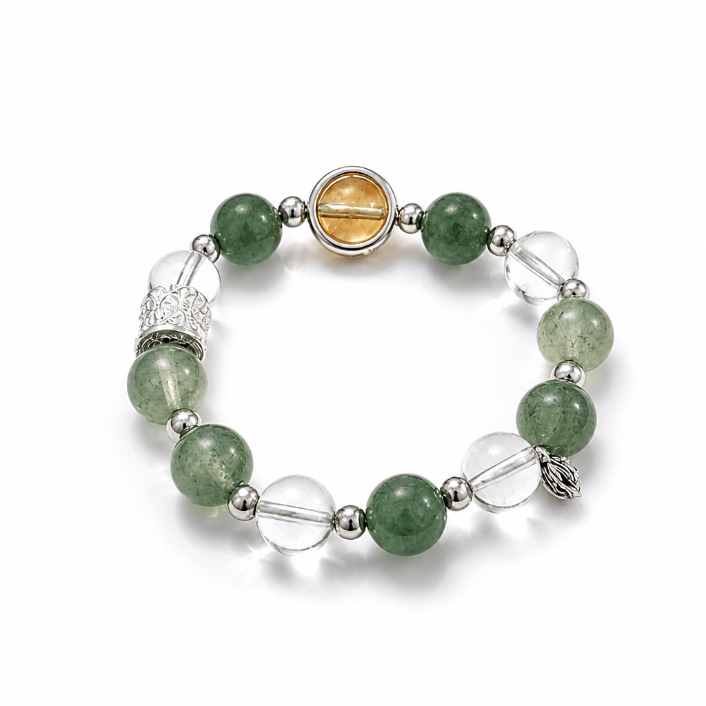 Natural Crystal & Genuine Leather Pet Collar with Matching Owner Bracelet - lumipup
