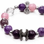 Natural Crystal & Leather Pet Collar with Matching Owner Bracelet Set - lumipup