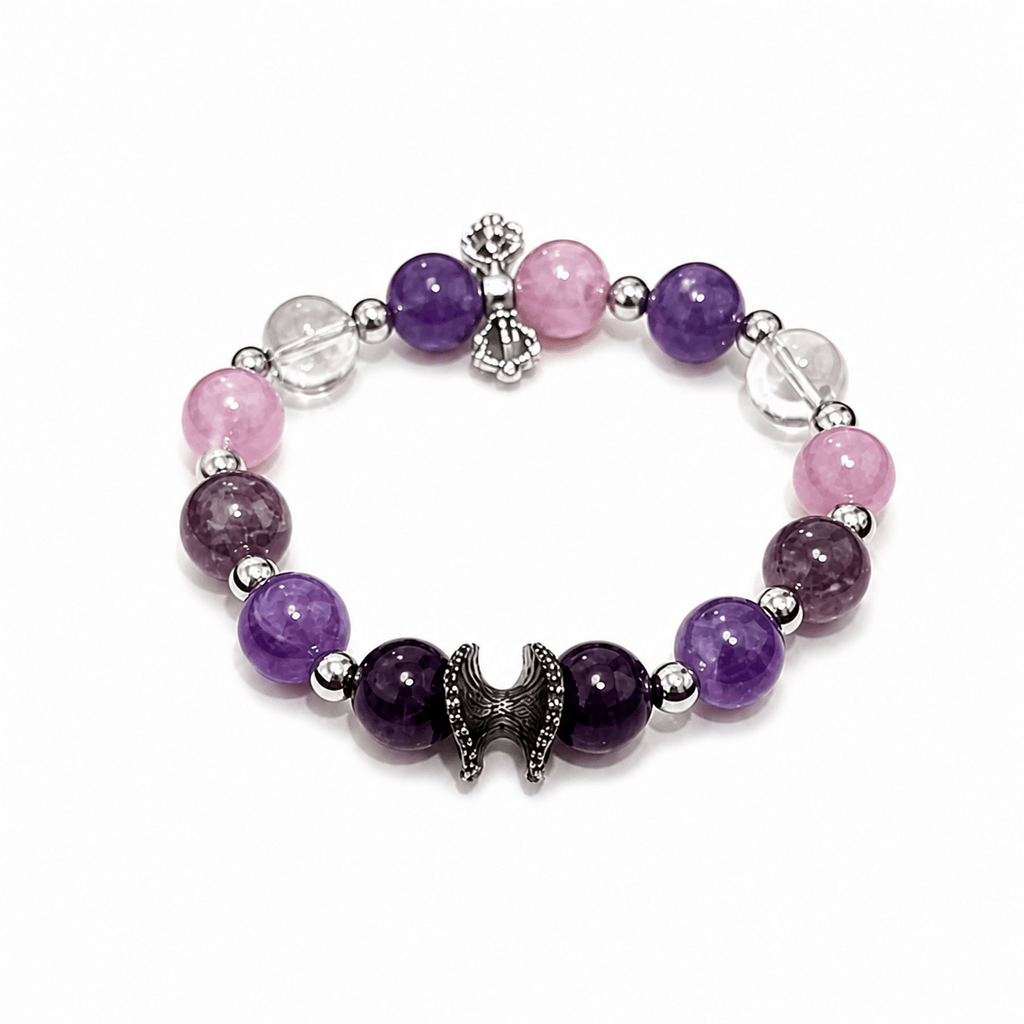 Natural Crystal & Leather Pet Collar with Matching Owner Bracelet Set - lumipup