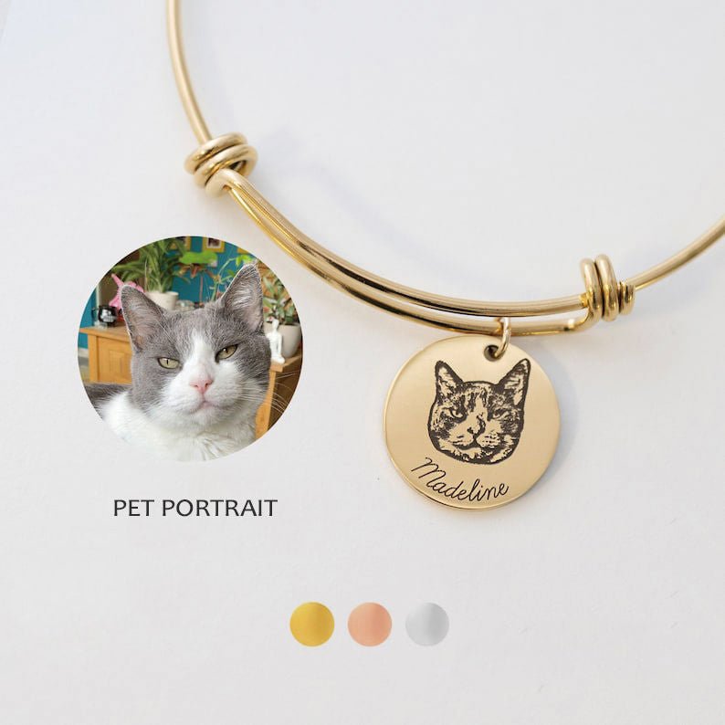 Personalized Pet Portrait Bangle - lumipup