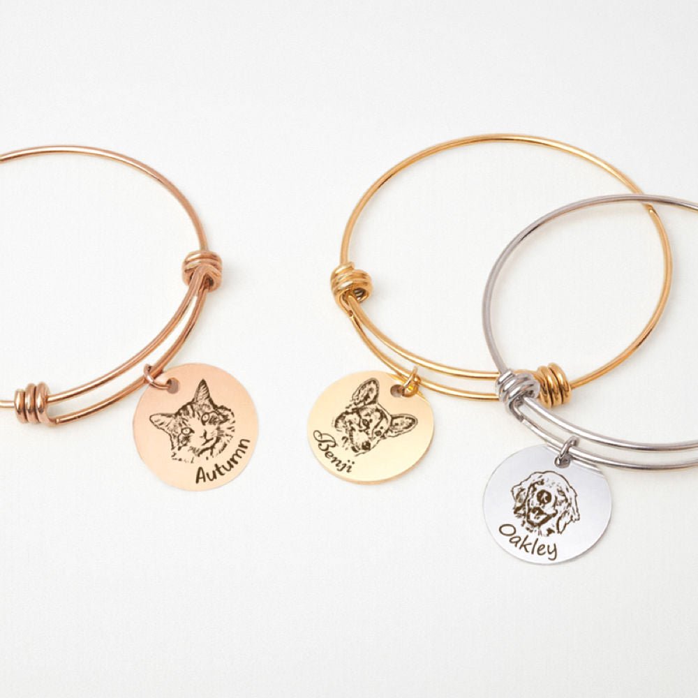 Personalized Pet Portrait Bangle - lumipup