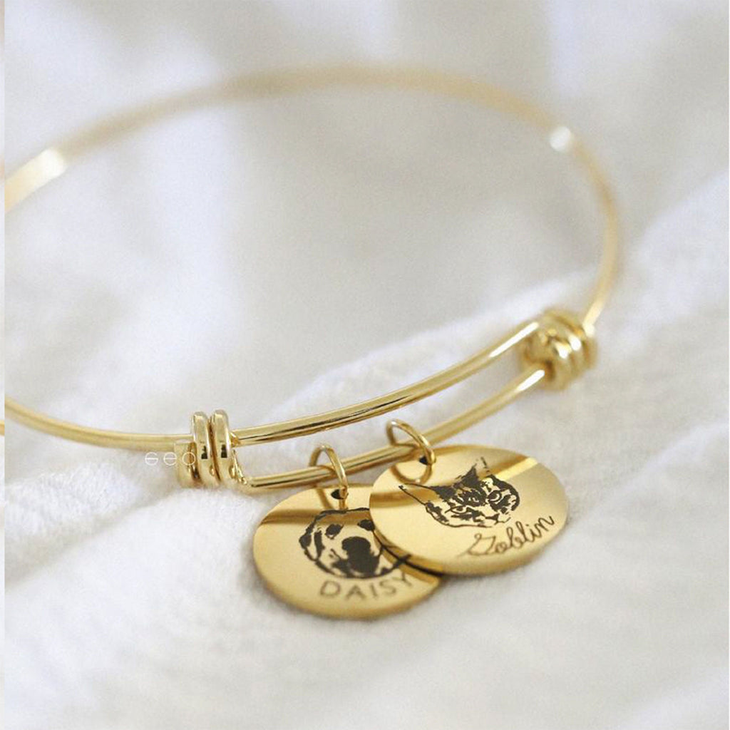 Personalized Pet Portrait Bangle - lumipup