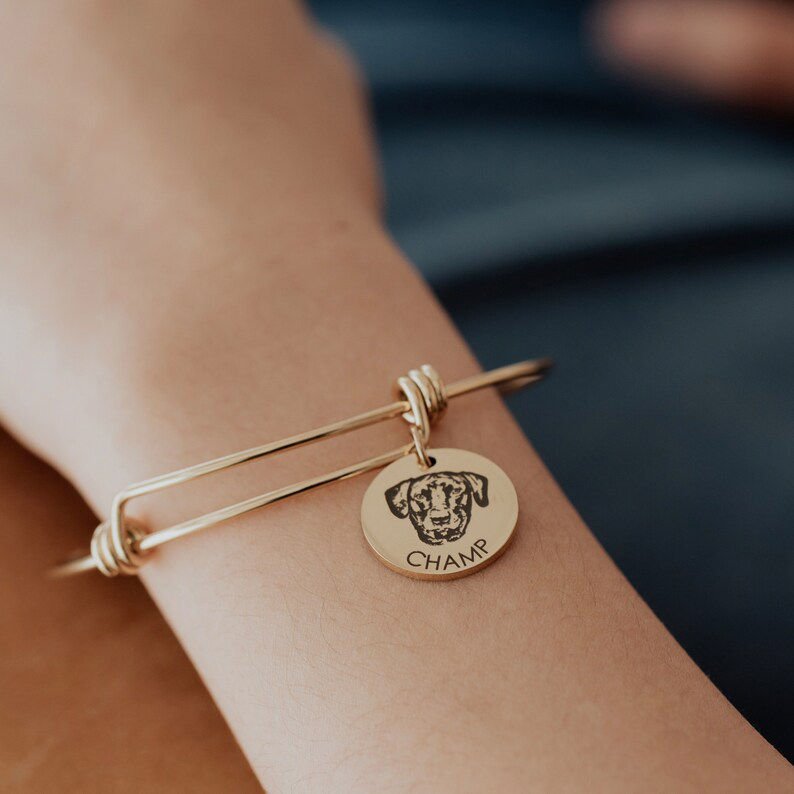 Personalized Pet Portrait Bangle - lumipup