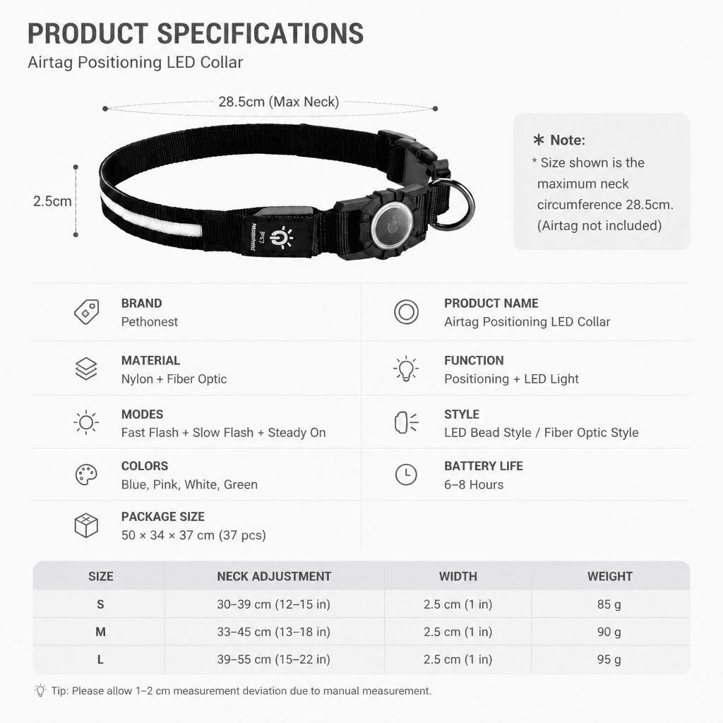 Pet light-up collar（Airtag Compatible） - lumipup