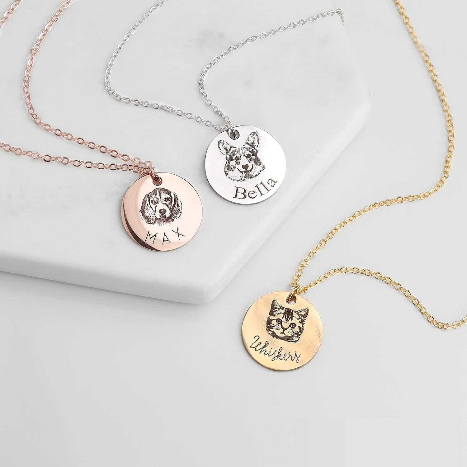 Pet Portrait Name Necklace - lumipup