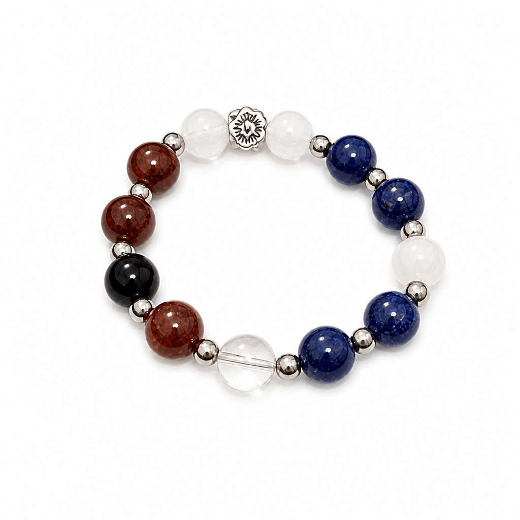 Premium Leather & Natural Stone Pet Collar with Matching Owner Bracelet Set - lumipup
