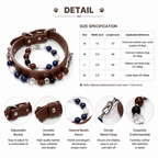 Premium Leather & Natural Stone Pet Collar with Matching Owner Bracelet Set - lumipup