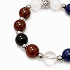Premium Leather & Natural Stone Pet Collar with Matching Owner Bracelet Set - lumipup